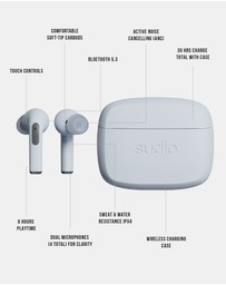 Sudio - N2 Pro - True Wireless Bluetooth In-Ear Headphones, Active Noise Cancelling Earbuds