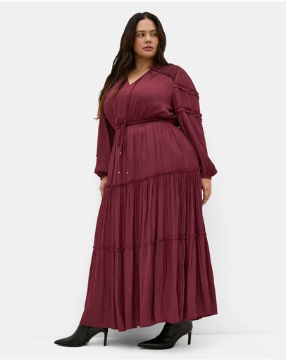 City Chic - Drama Queen Long Sleeve Maxi Dress