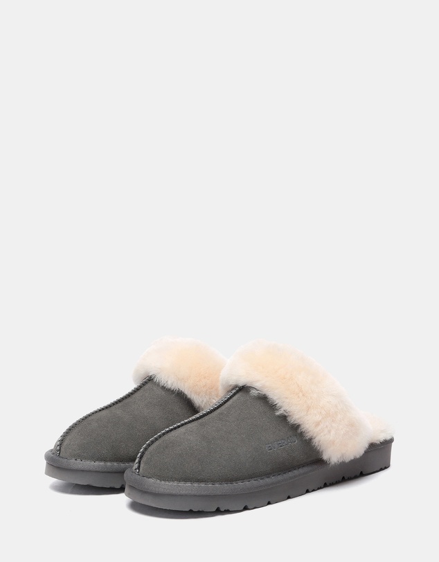 EVERAU - EverAU Ugg Muffin Slipper Suede Cow Suede Upper House Shoes