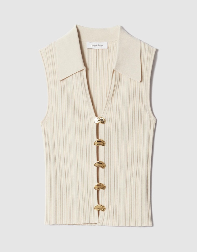 & Other Stories - Rib-Knit Collar Tank Top
