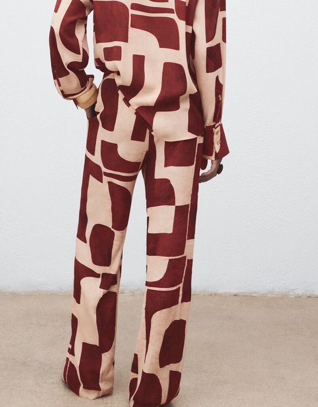 M.N.G - Fluid Trousers With Geometric Pattern