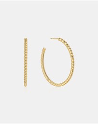 Ania Haie - Ania Haie Gold Twisted Oversized Hoop Earrings
