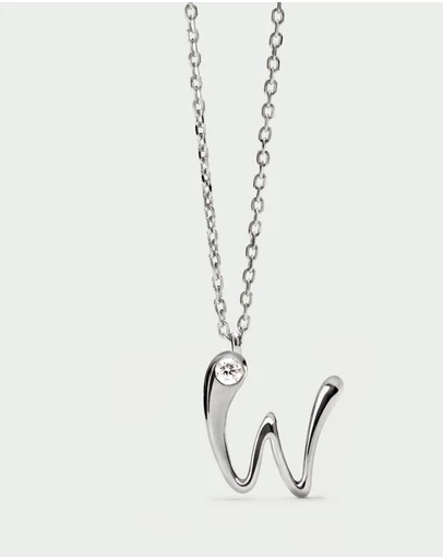 PDPAOLA - Initial 2026 W Silver Pendant Necklace