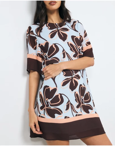 AERE - Nori Short Sleeve Viscose Mini Dress