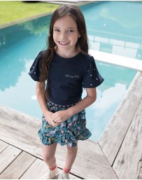 Like FLO - Leaf Print Ruffle Skirt - Kids-Teens