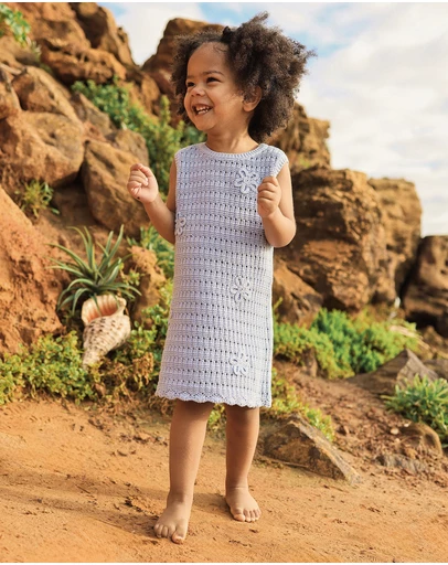 Kynd Baby - Crochet Dress in Blue
