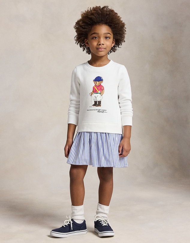 Polo Ralph Lauren - Polo Bear Striped-Skirt Fleece Dress - Kids