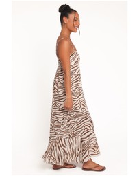 Petal & Pup - Kelsie Midi Dress - Brown Zebra
