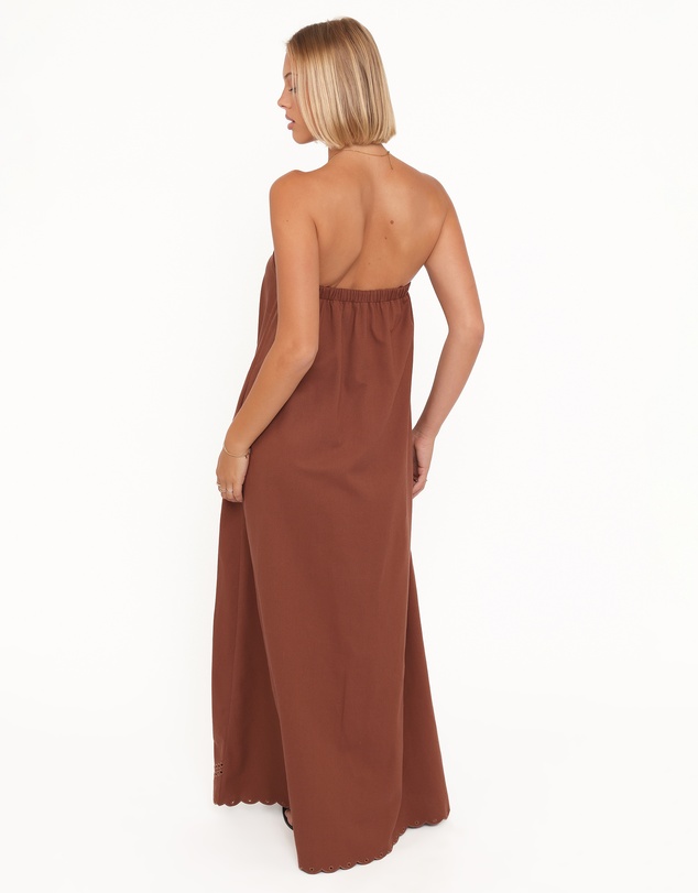 Petal & Pup - Como Strapless Maxi Dress - Brown