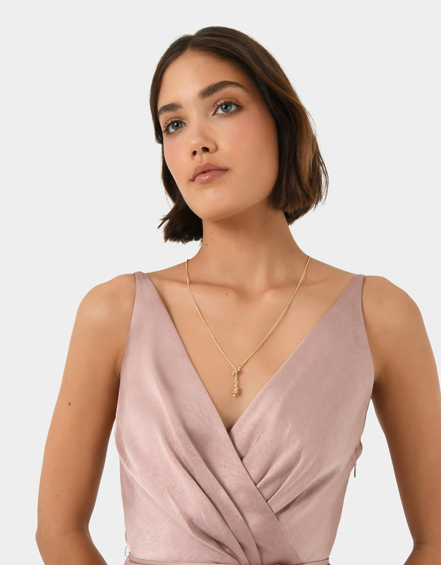 Forcast - Cherish Tie-Waist Midi Dress