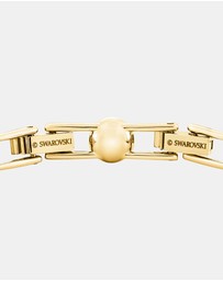 Swarovski - Una Angelic Tennis bracelet, Round cut, Pavé, Medium, White, Gold-tone plated