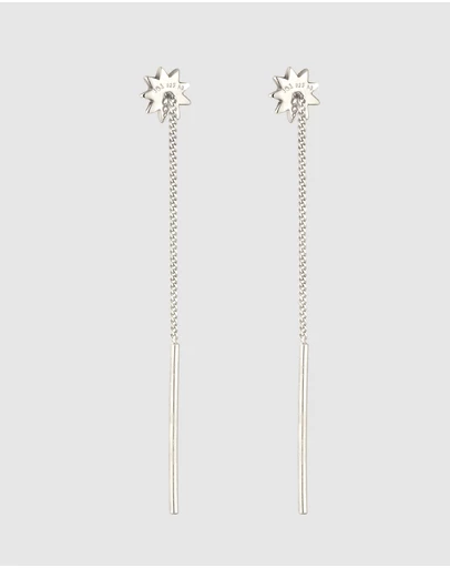Elli Jewelry - Starburst Threader Bar Earrings in 925 Silver