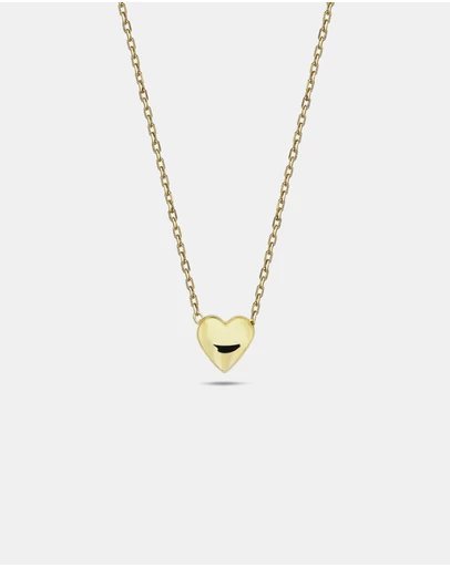 Zoe Olivia - 9K Gold Puff Heart Necklace