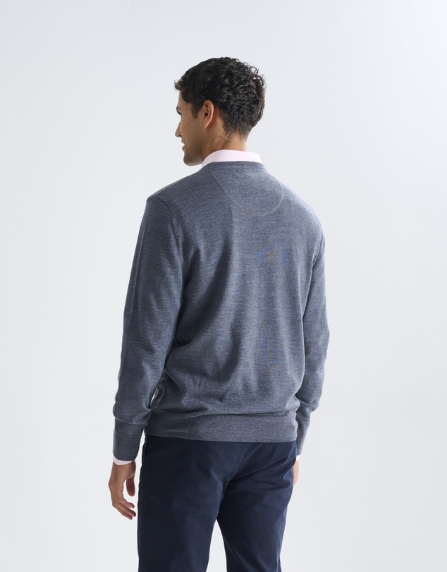 3 Wise Men - 3 Wise Men Driver Crew Neck Merino Knit - Charcoal