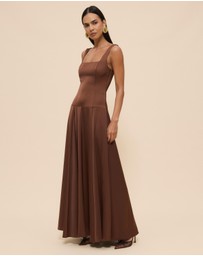 CHANCERY - Serena Drop Waist Square Neck Maxi Dress
