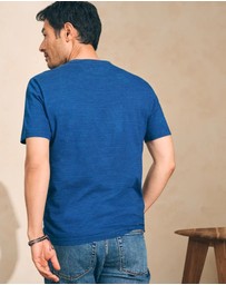 Faherty - Ss Indigo Organic Cotton Pocket Tee