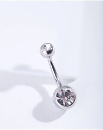 Lovisa - Silver Double Diamante Belly Bar