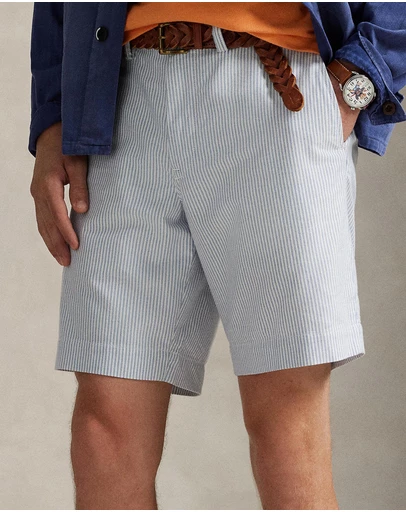 Polo Ralph Lauren - ICONIC EXCLUSIVE - 9-Inch Straight Fit Striped Oxford Shorts