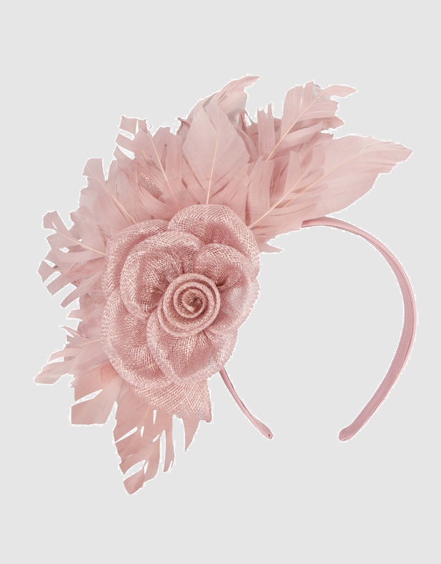Max Alexander - Modern Dusty Pink Racing Fascinator