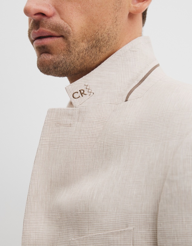 Country Road - Regular Fit Linen Single Breasted Check Jacket