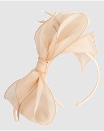 Max Alexander - Nude Organza Bow Fascinator