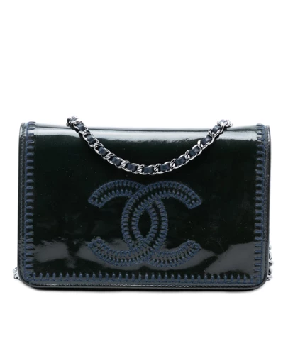 Pre-Loved by Azura Reborn - Pre-Loved CC Patent Whipstitch Wallet On Chain