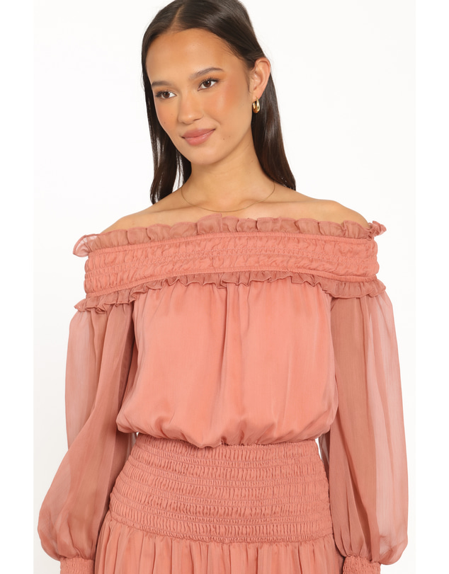 Petal & Pup - Paris Off Shoulder Maxi Dress - Vintage Mauve