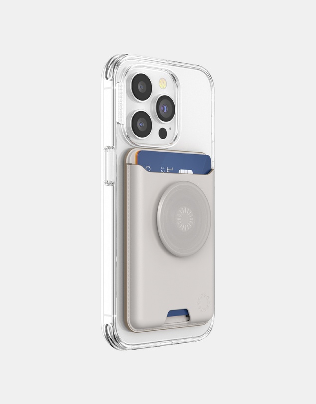 PopSockets - PopWallet+ MagSafe Softgoods Phone Wallet Card Holder+ Magnetic Adapter Ring