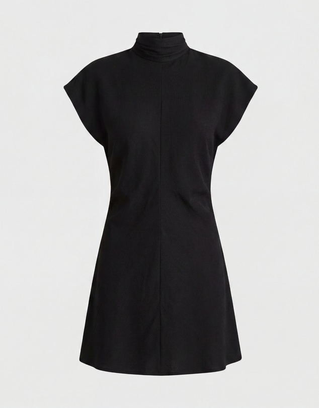 BONDI BORN - Ardea Tie Neck Mini Dress - Black