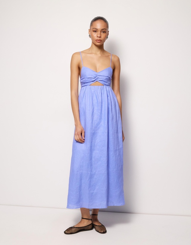 AERE - Saige Linen Midi Dress
