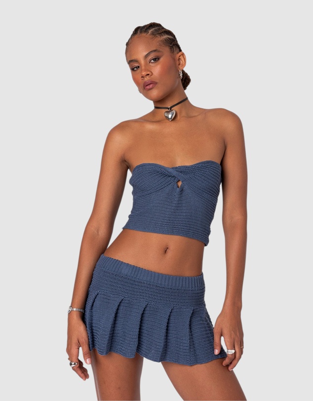 EDIKTED - Kiera Twist Front Knit Tube Top