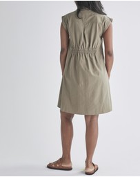 Angel Maternity - Kaya Maternity Safari Shirt Dress In Khaki Green