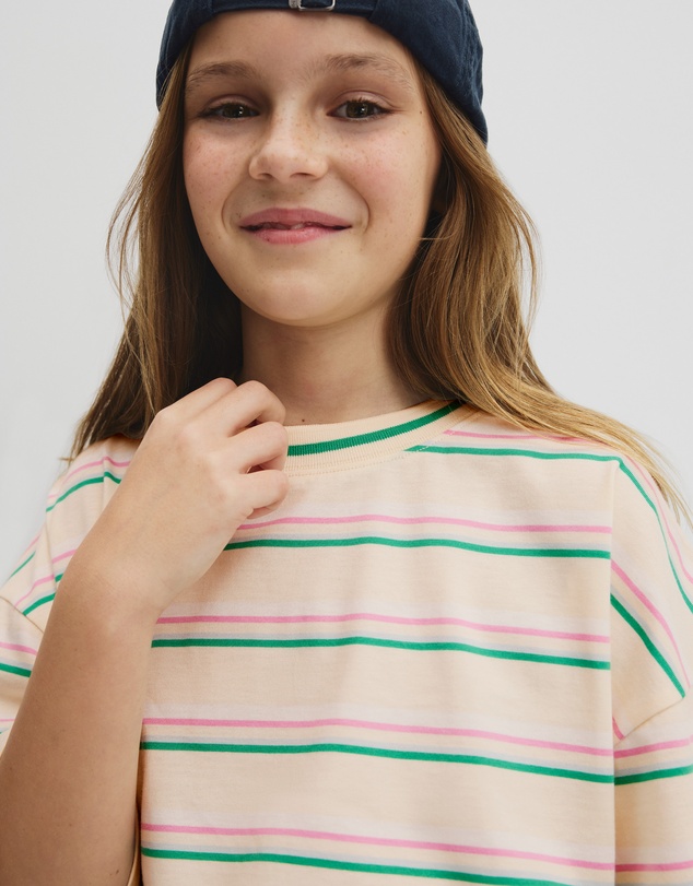 Country Road - Teen Short Sleeve Oversized Stripe T-shirt