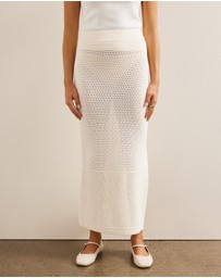 AERE - Organic Cotton Side Split Midi Skirt