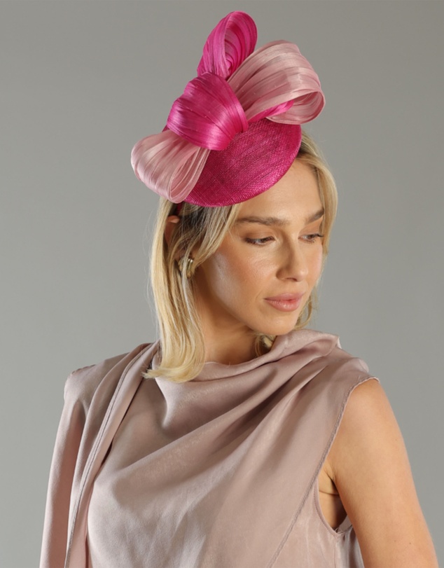 Morgan & Taylor - Heather Fascinator in Hot Pink