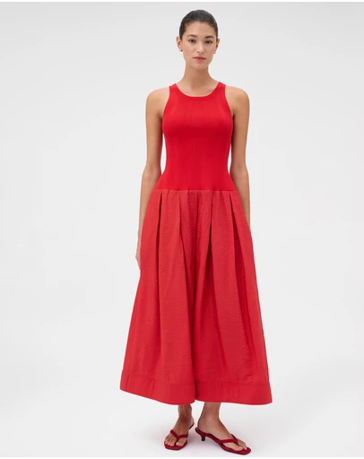 Oroton - Knit Bodice Midi Dress