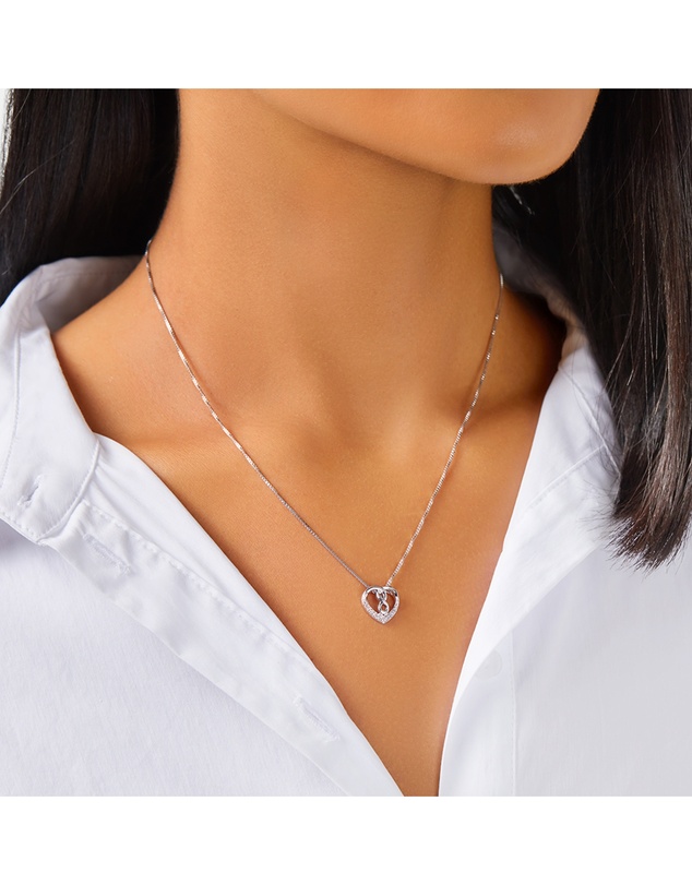 Michael Hill - Heart Infinitas Pendant with Diamonds in Sterling Silver