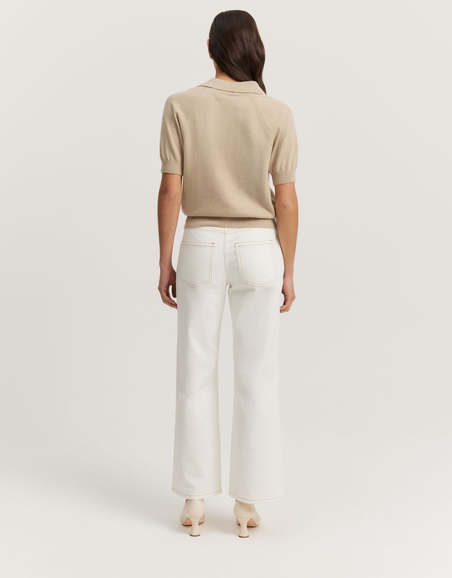 Country Road - Gcs-certified Cashmere Blend Zip-through Knit Polo