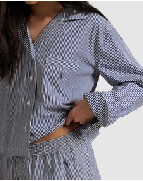 Polo Ralph Lauren - Shirting Stripes Crop Top & Boxer Short Cotton Pyjama Set