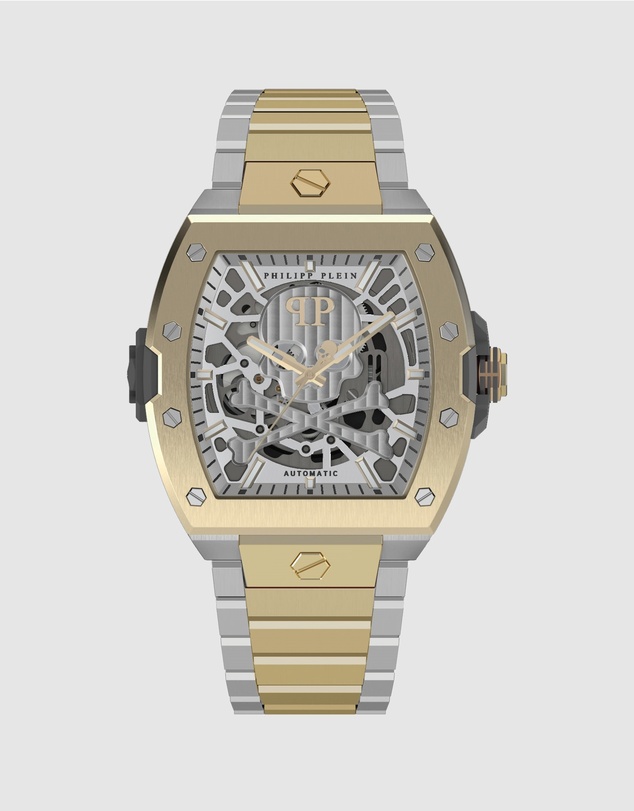 Philipp Plein - The $Keleton 2.0 - 44mm Silver Dial with Two Tone Strap