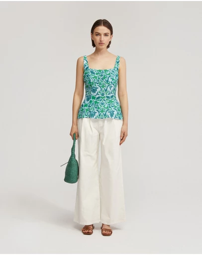 Oxford - Jacqueline Printed Peplum Top