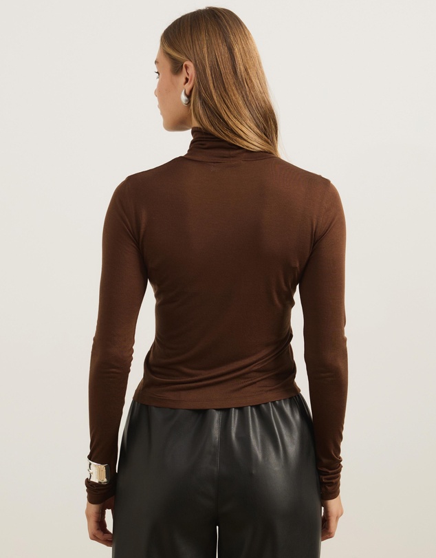 Atmos&Here - Wool Blend Roll Neck Long Sleeve Top