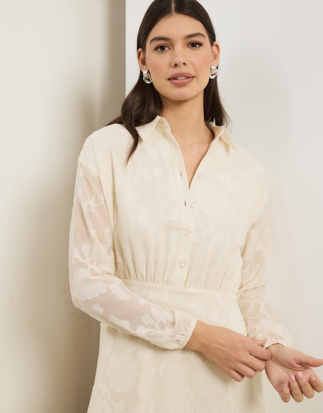 Atmos&Here - Livia Jacquard Mini Shirt Dress