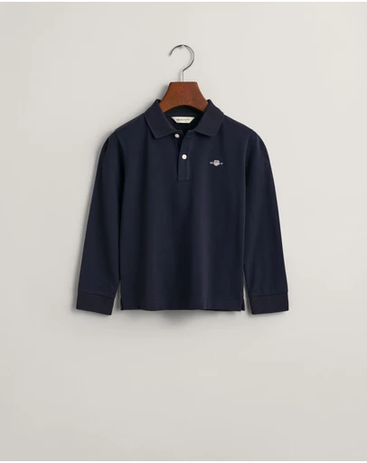 Gant - Kids Shield Long Sleeve Piqué Polo Shirt