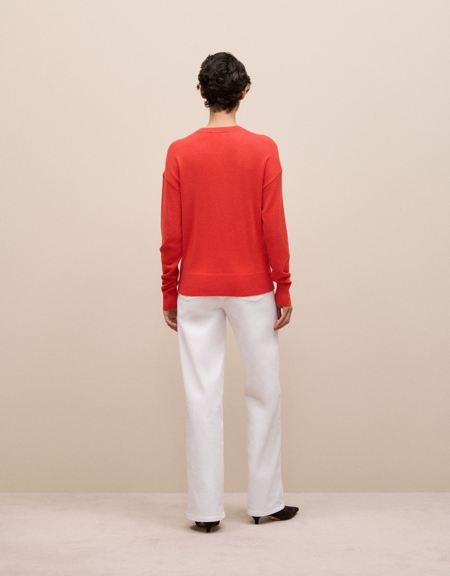Trenery - Merino Cashmere Forward Shoulder Seam Crew in Spice Red