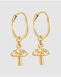 Haze & Glory - ICONIC EXCLUSIVE - Earrings Liberty Mushroom Hoops 925 Sterling Silver Gold-Plated
