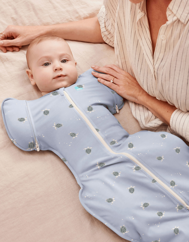 Love to Dream - Swaddle Up™ Transition Bag 1.0 TOG Stretch Cotton Turtally Mist Blue