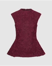 ROTATE - Flower Mesh Top