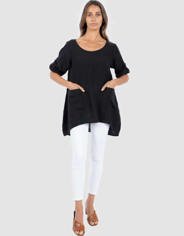 CAMIXA - Federica Linen Tunic Top