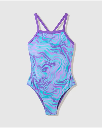 Speedo - Printed Thin Strap Swimsuit - Kids-Teens